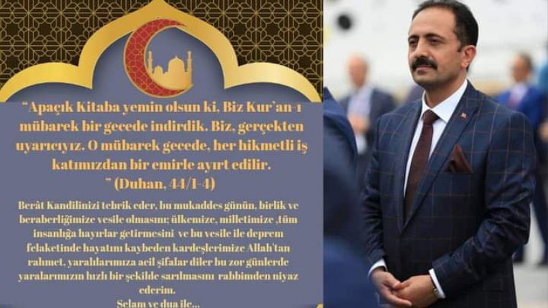 Dr Avşar Aslan'dan Berat Kandili Mesajı 