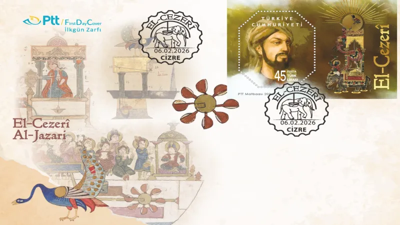 PTT’den 'El-Cezerî' temalı anma pulu ve ilk gün zarfı