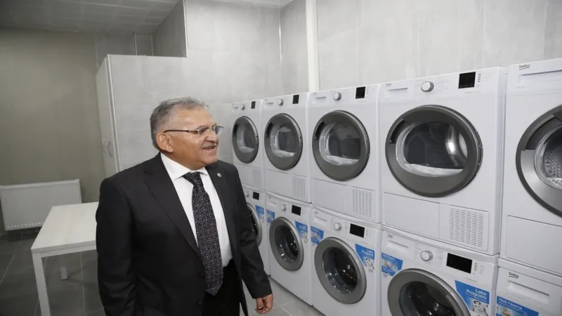 Kayseri Büyükşehir'den üniversitelilere çamaşır yıkama hizmeti
