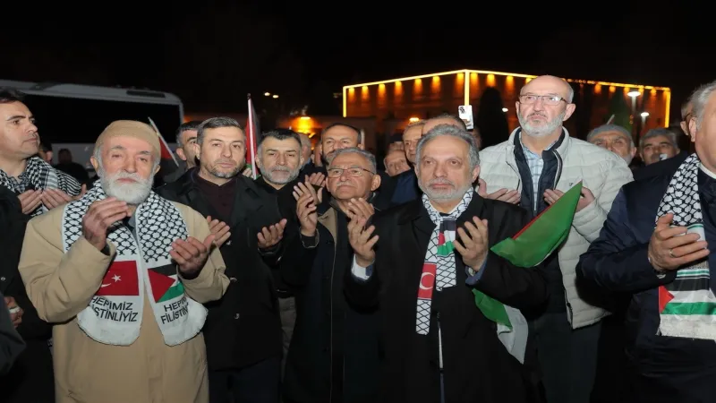 Kayseri'de Filistin için omuz omuza dayanışma